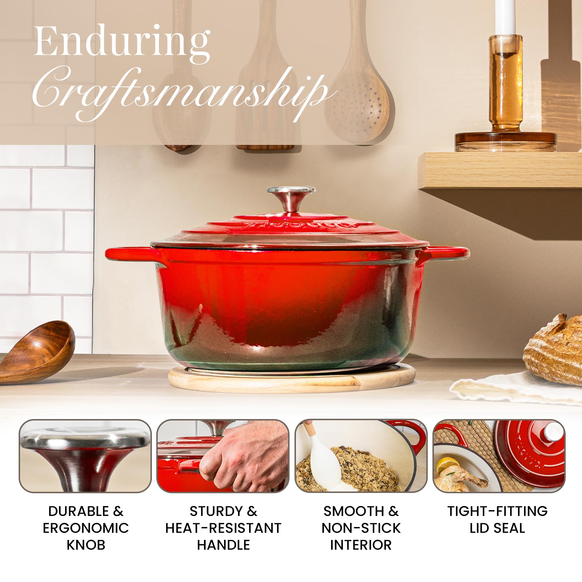 Nuovva enamelled pot offers excellent heat retention for slow cooking