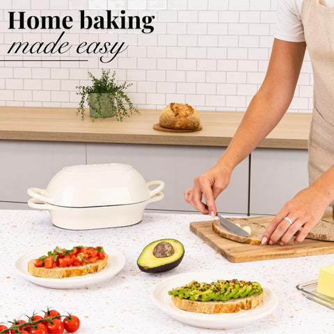 Nuovva kitchen essential supports everyday baking with durable, long-lasting enamel finish.