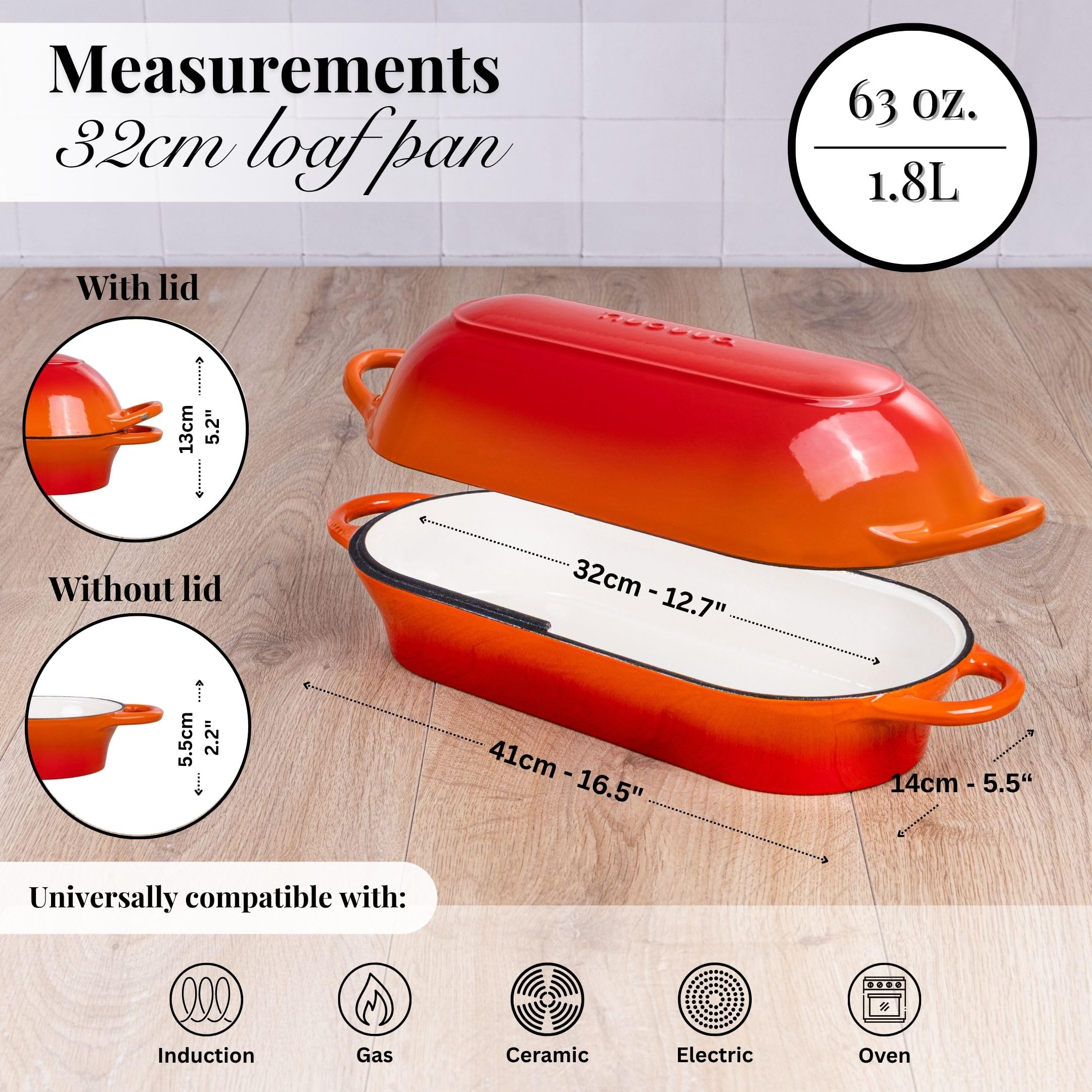 Nuovva lid with self-basting ridges preserves moisture during baking.