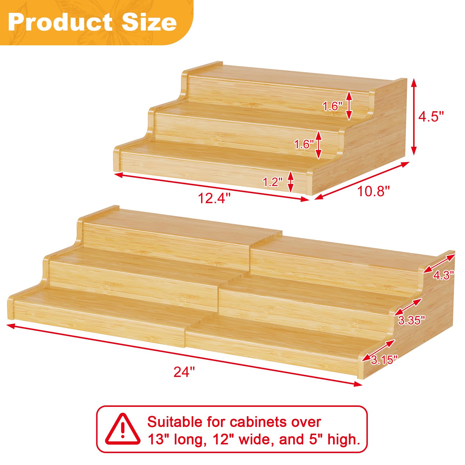 NuoyuanShen clear stepped shelf design for easy back-row access.