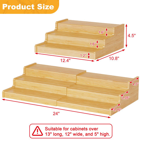 NuoyuanShen clear stepped shelf design for easy back-row access.