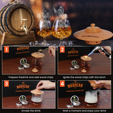 Infuse smoke into wine, cheese, or meats with Nusican.