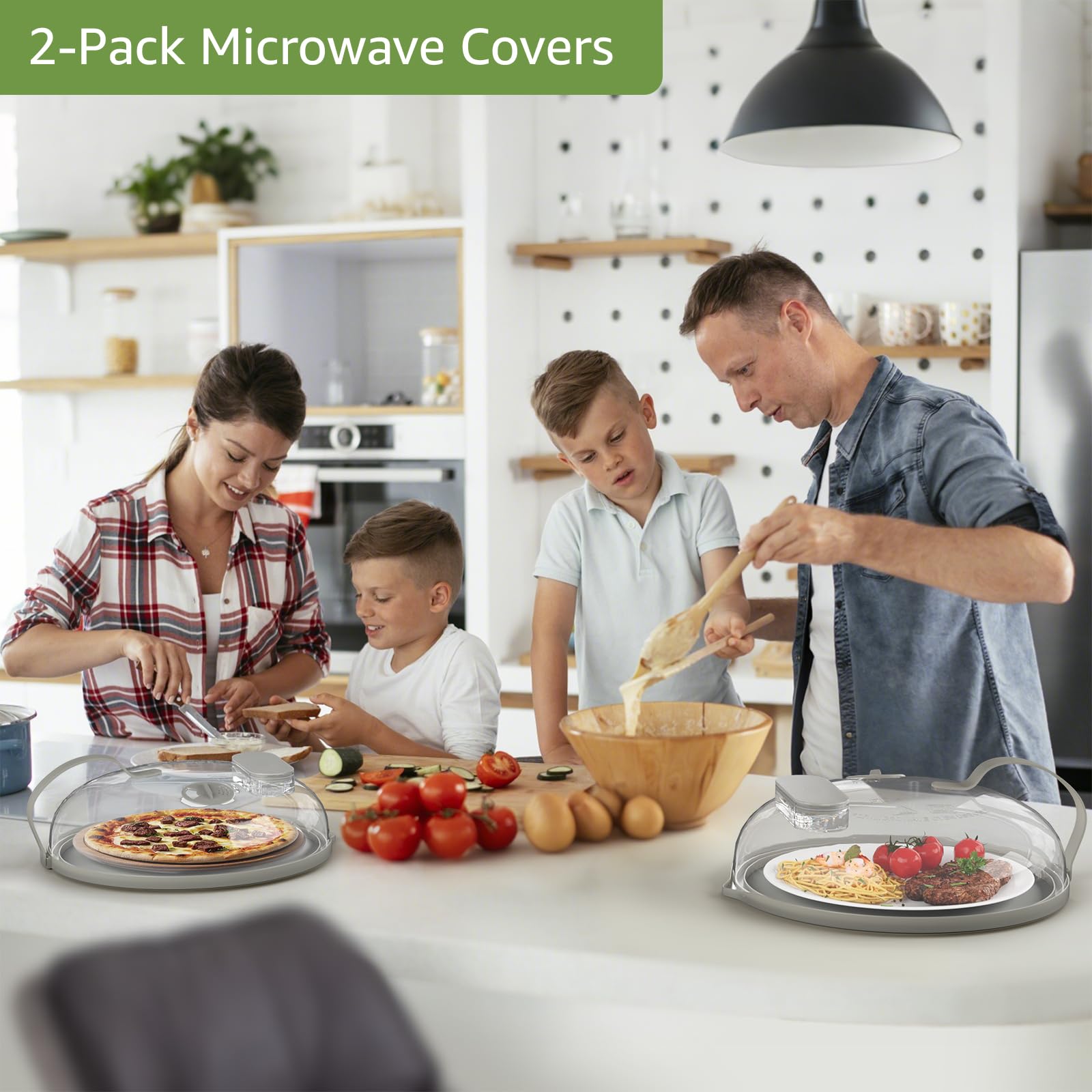 NUTIKAS built-in steamer microwave cover for even reheating