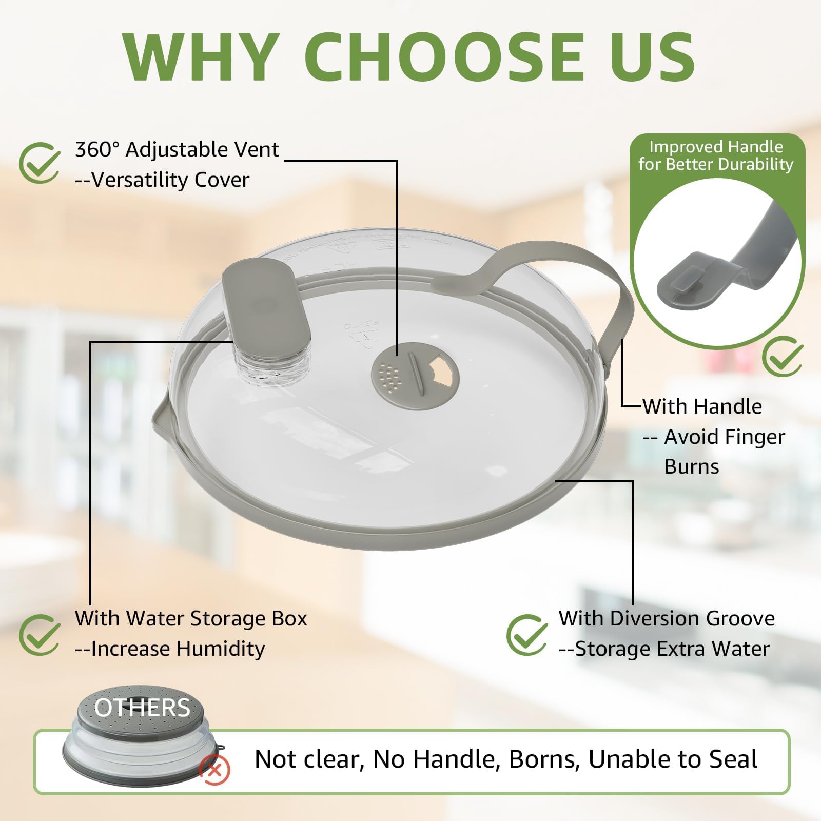 NUTIKAS easy-clean microwave cover simplifies post-meal cleanup