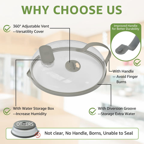 NUTIKAS easy-clean microwave cover simplifies post-meal cleanup