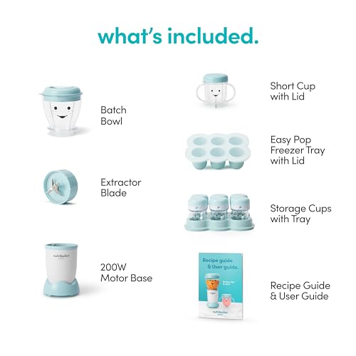 NutriBullet NBY-50100 pureed baby food in serving cups ready to feed.