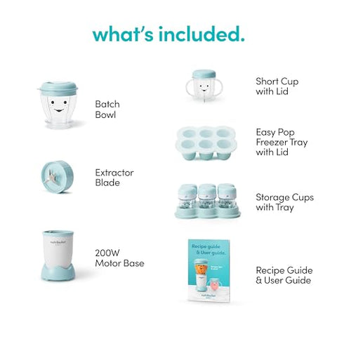 NutriBullet NBY-50100 pureed baby food in serving cups ready to feed.
