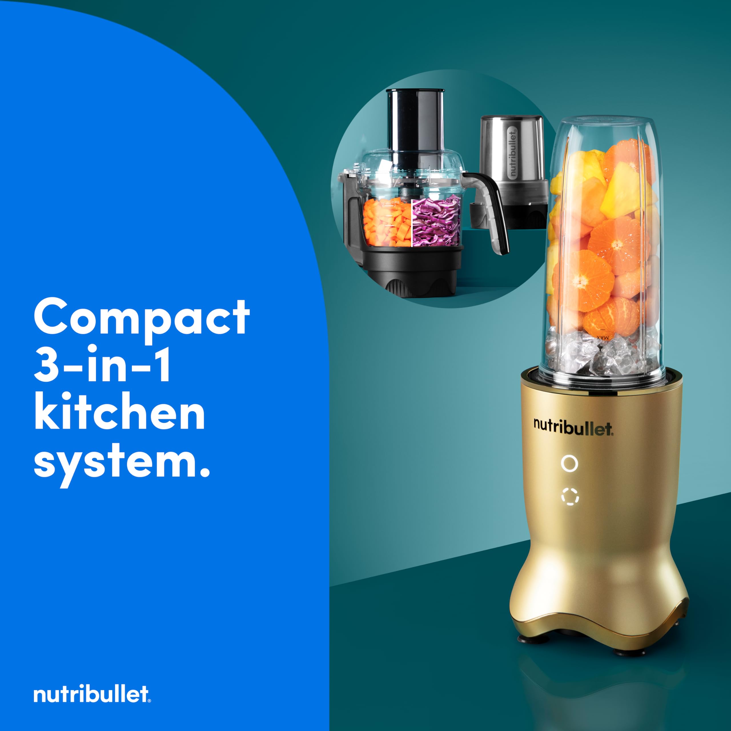 NutriBullet Ultra Plus+ food processor attachment for chopping and slicing