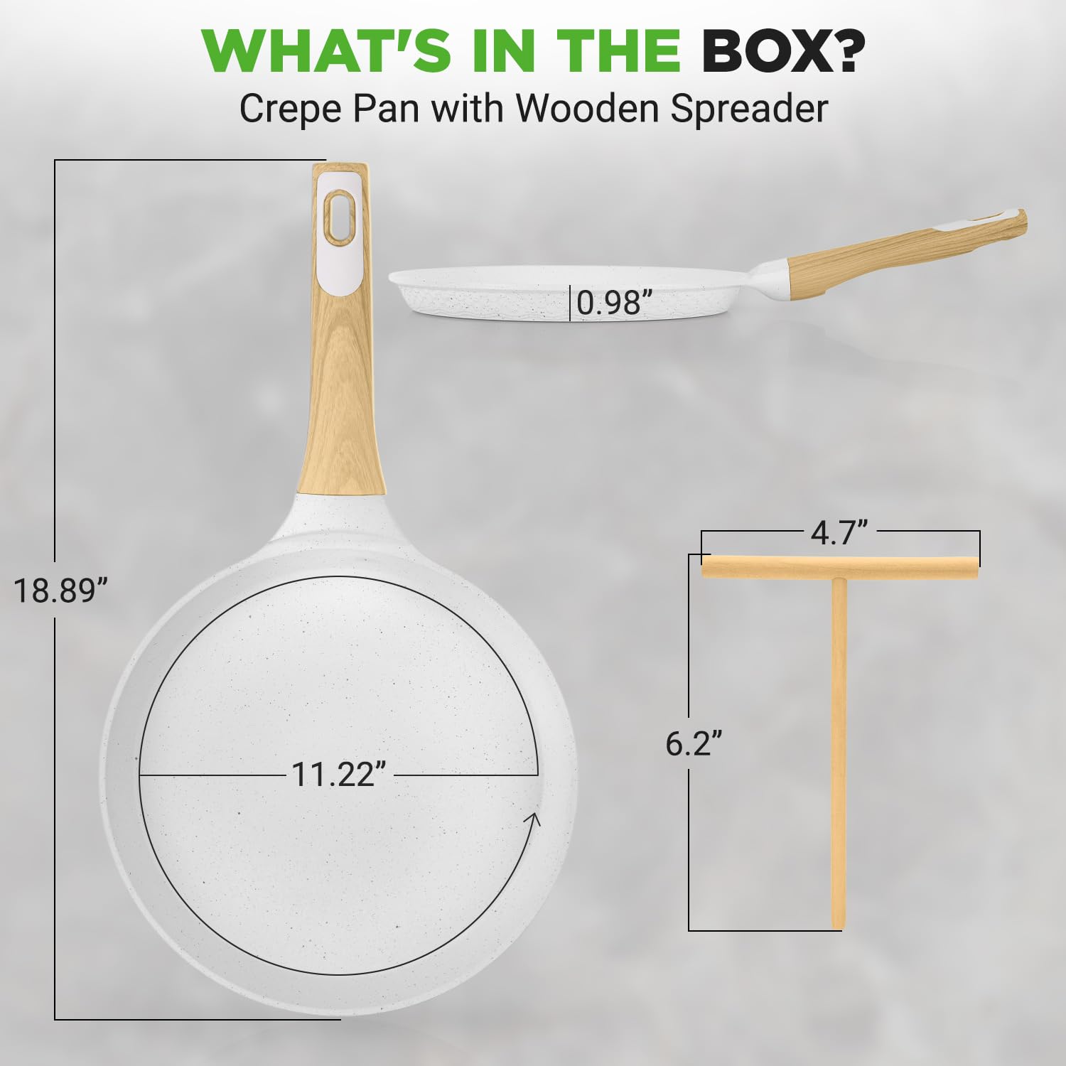 NutriChef bakelite wood handle offers secure comfortable grip.