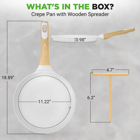 NutriChef bakelite wood handle offers secure comfortable grip.