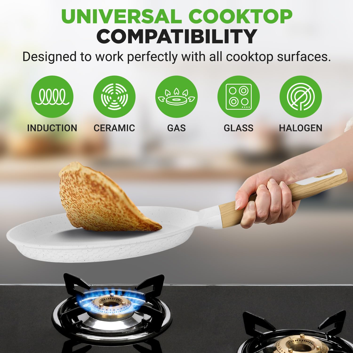 NutriChef induction-compatible pan works on induction stovetops.
