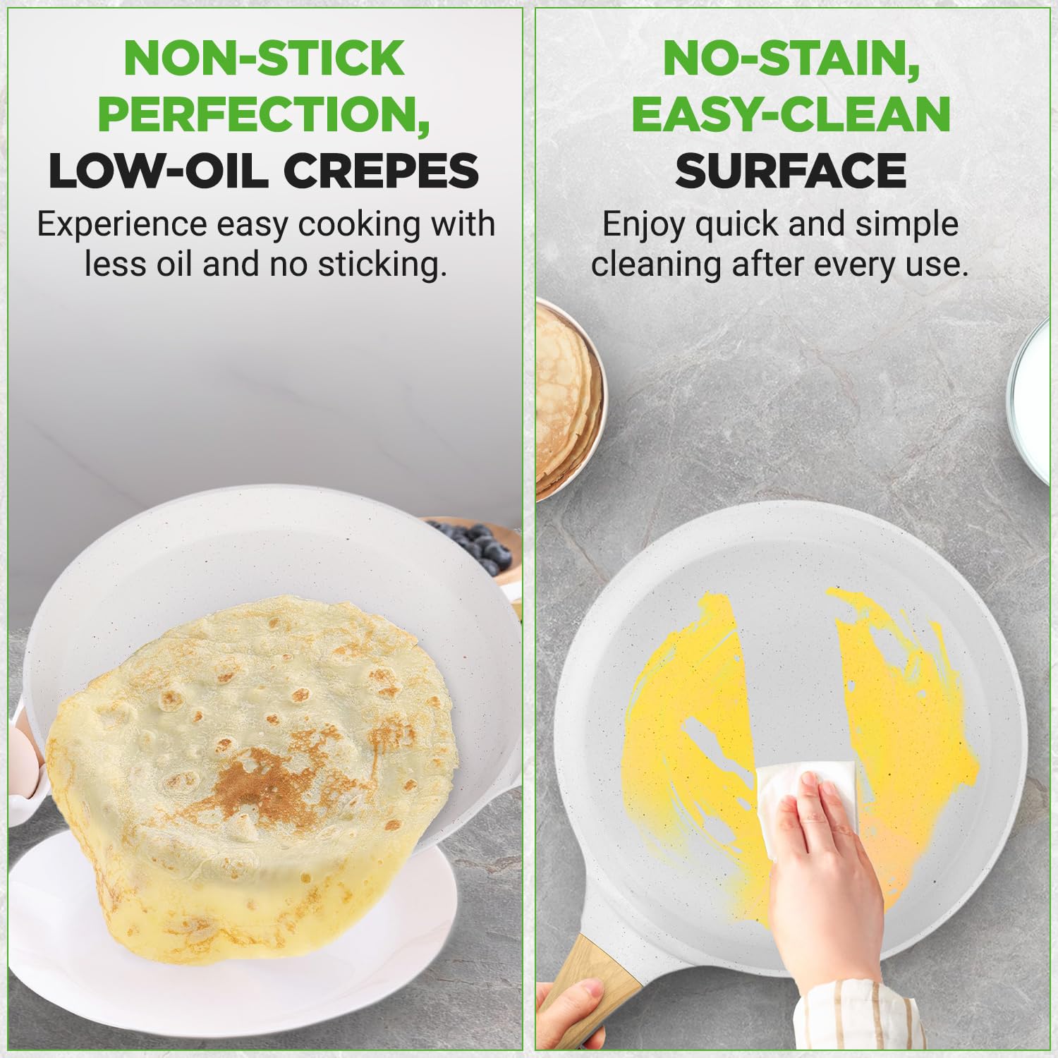 NutriChef marble coating resists stains for simple cleaning.