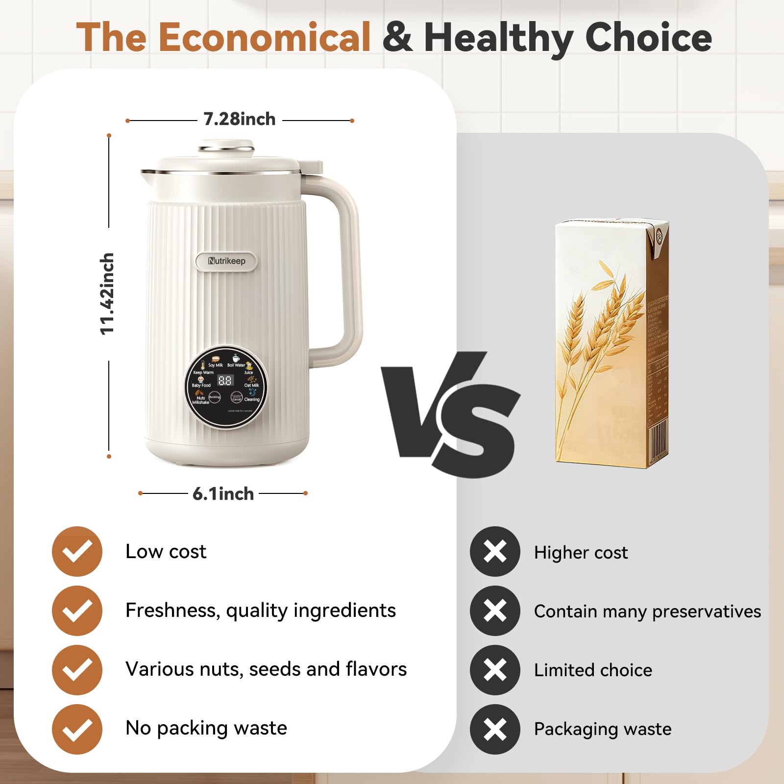 Nutrikeep 8-in-1 versatility supports milk, juice, and more.