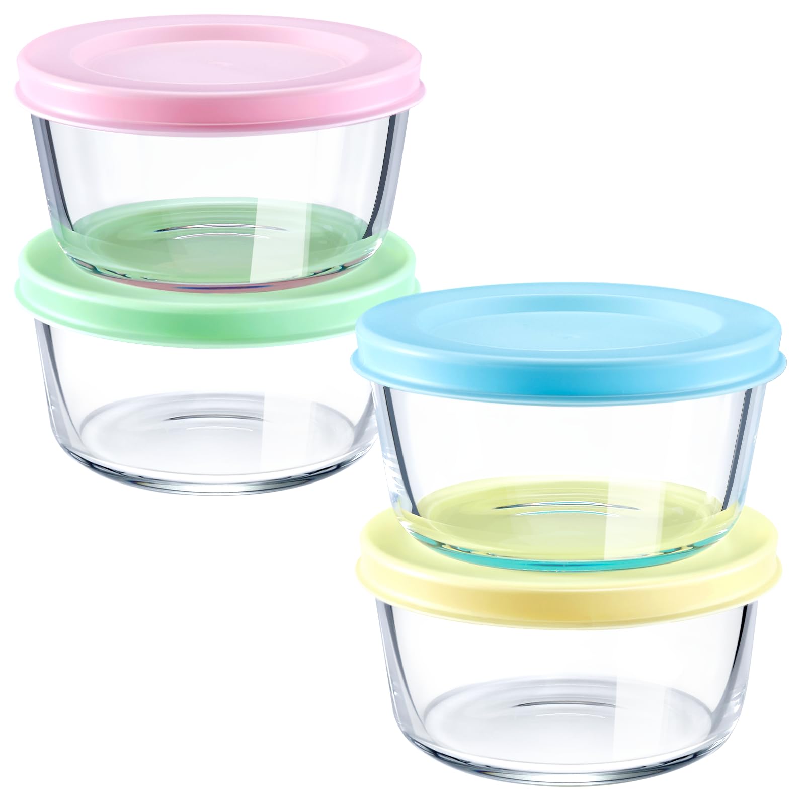NutriUps 1cup glass container with yellow lid for organized meal prep.