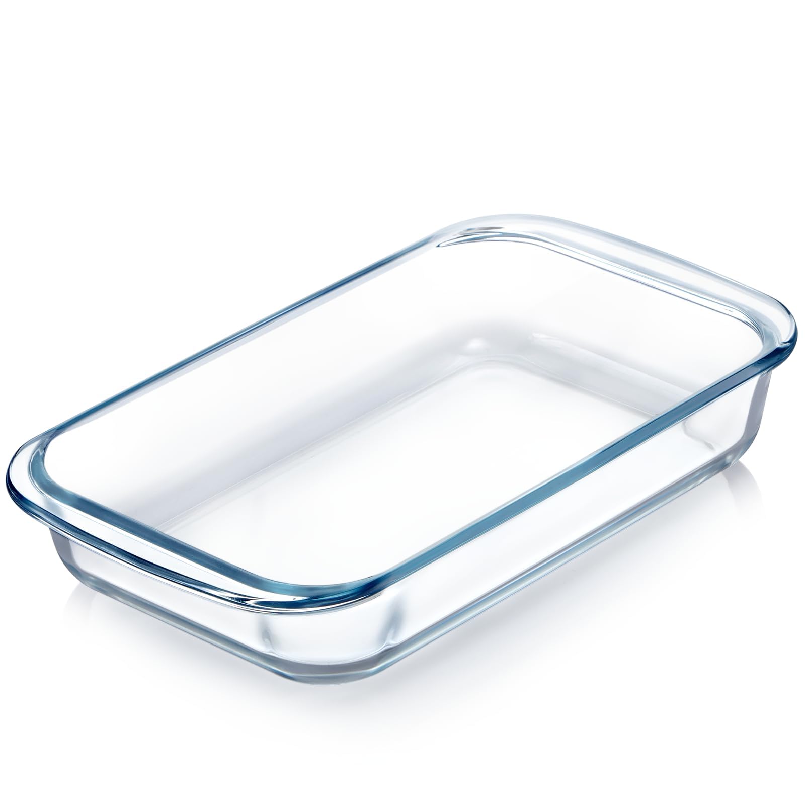 NutriUPS 1QT glass baking dish in front view, ideal for single servings.
