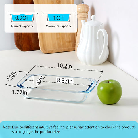 NutriUPS 1QT glass baking dish in use in oven, easy to monitor bake.