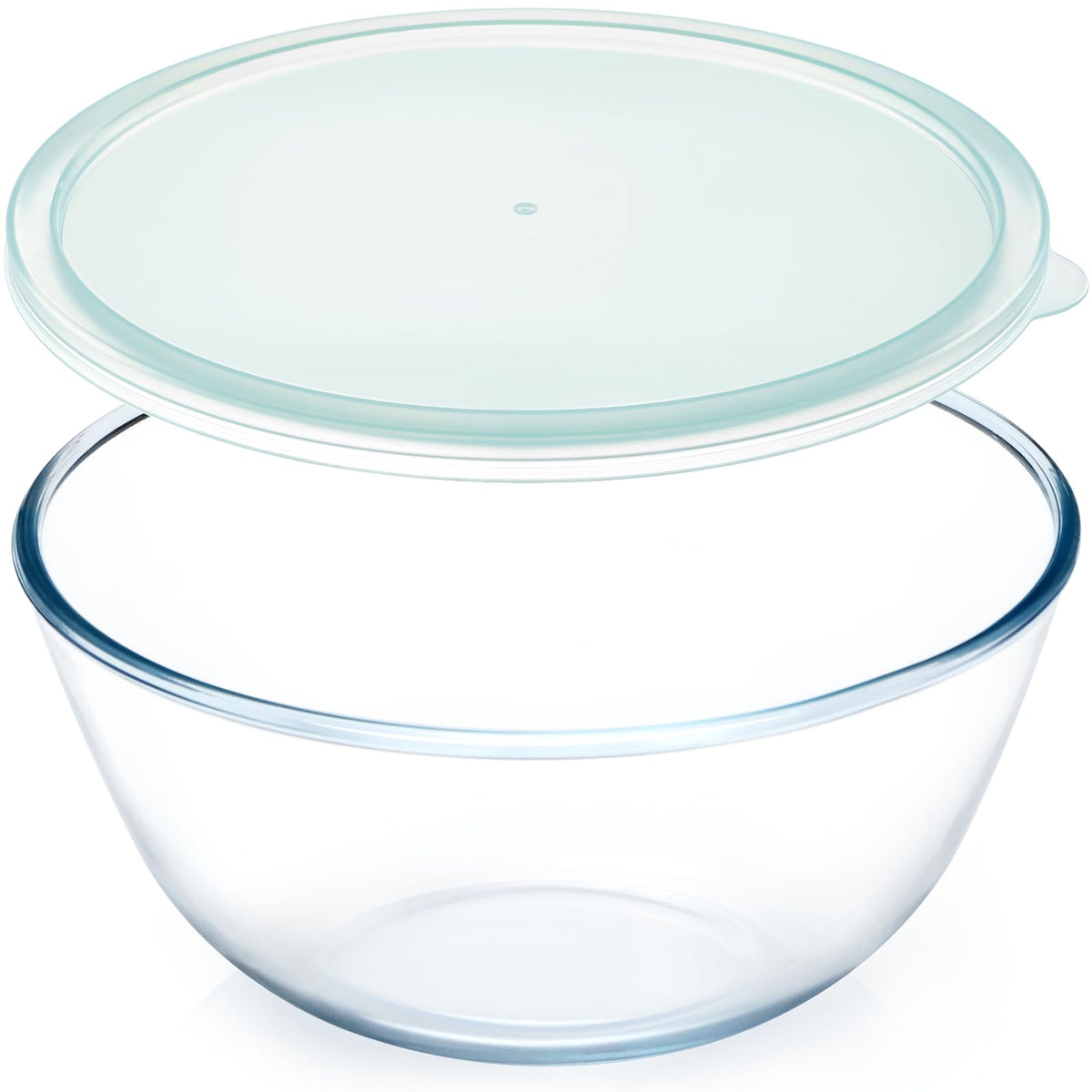 NUTRIUPS 4.7-quart glass mixing bowl with lid for durable, heat-resistant use