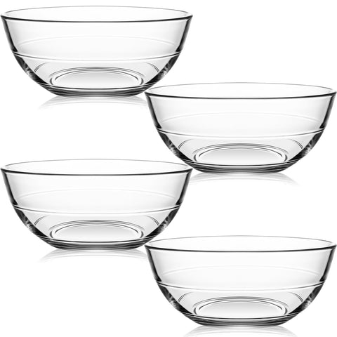 NUTRIUPS four-pack tempered glass bowls ideal for everyday meal prep.