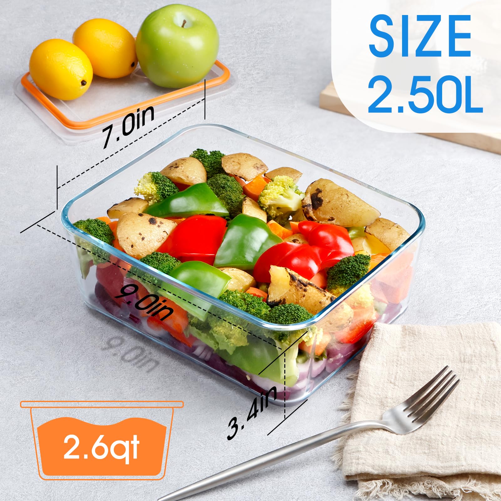 NutriUPS 9x7in rectangular baking dish ideal for lasagna and casseroles.