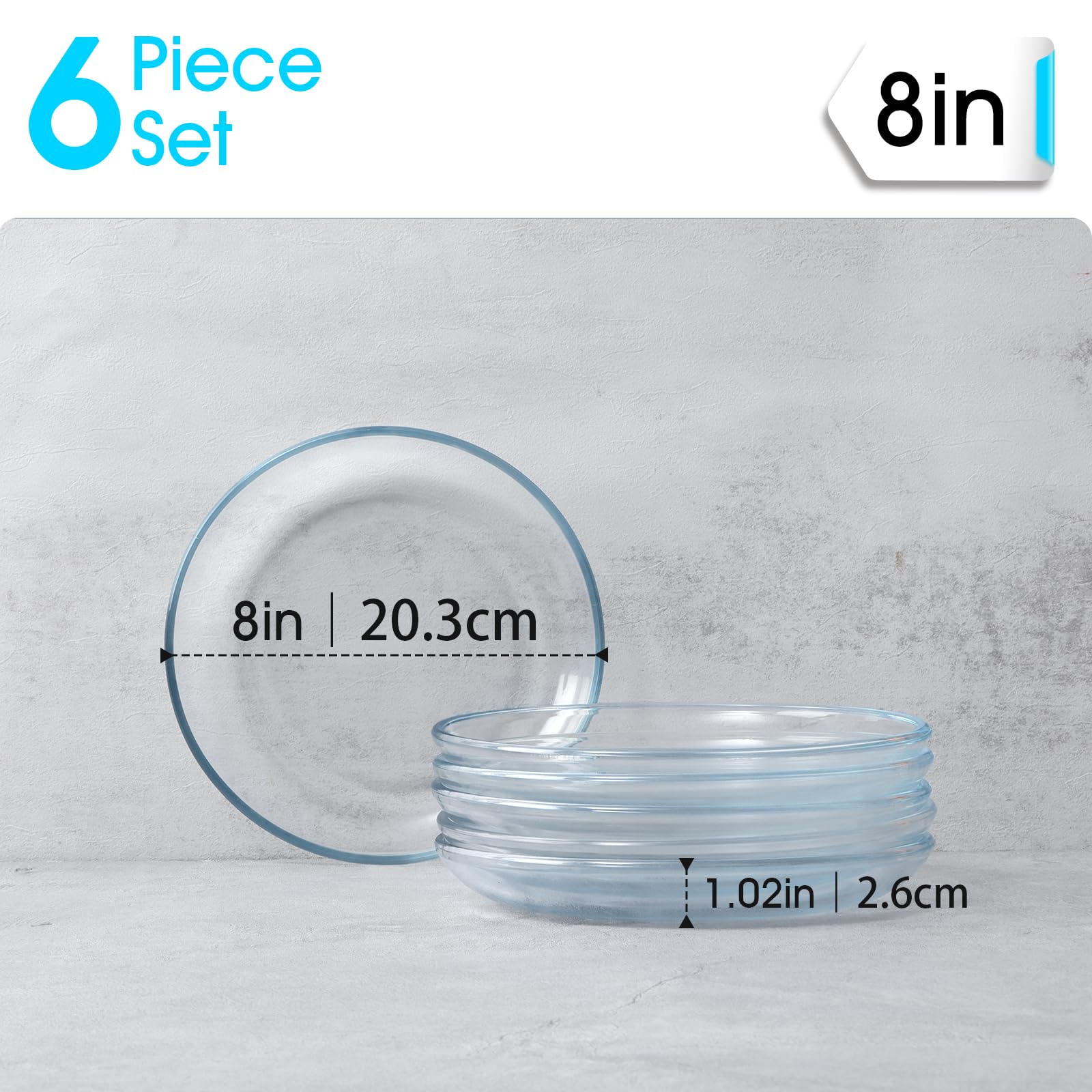 NUTRIUPS clear glass plate shows foods vividly with contained sauces.
