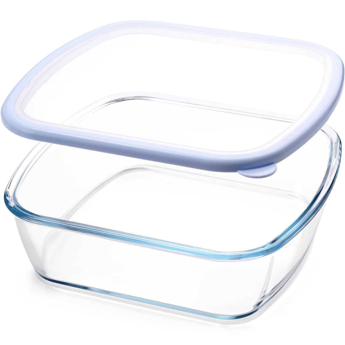 NUTRIUPS glass baking dish with square lid for oven-ready meals and easy storage.