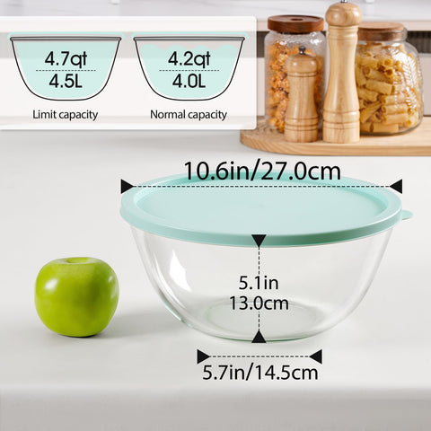 NUTRIUPS Horizon Green large glass mixing bowl shows depth and clarity.