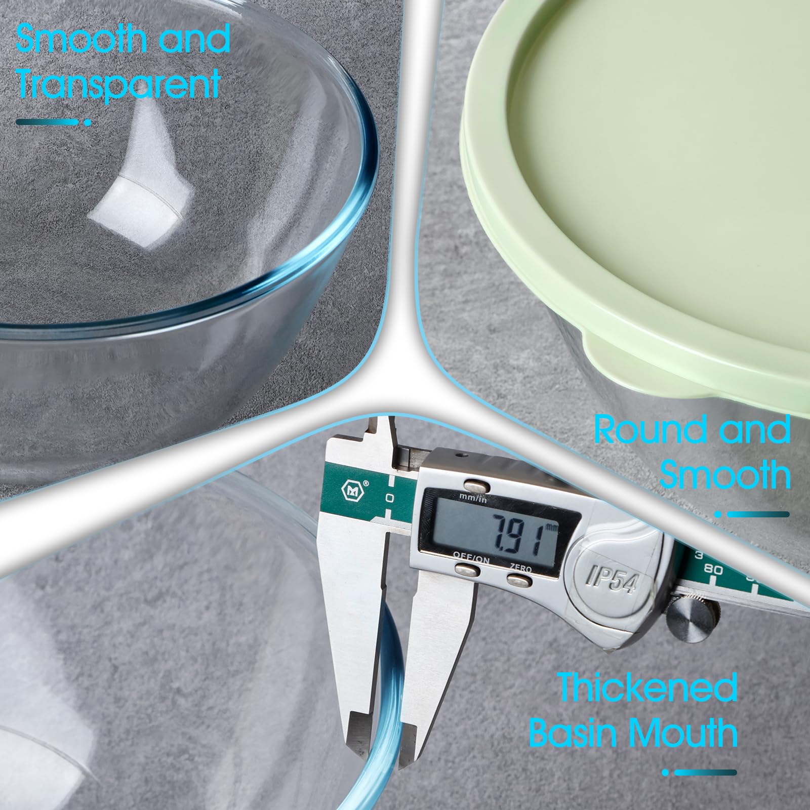NUTRIUPS lid-secured glass bowl showcasing a sleek, space-saving design.