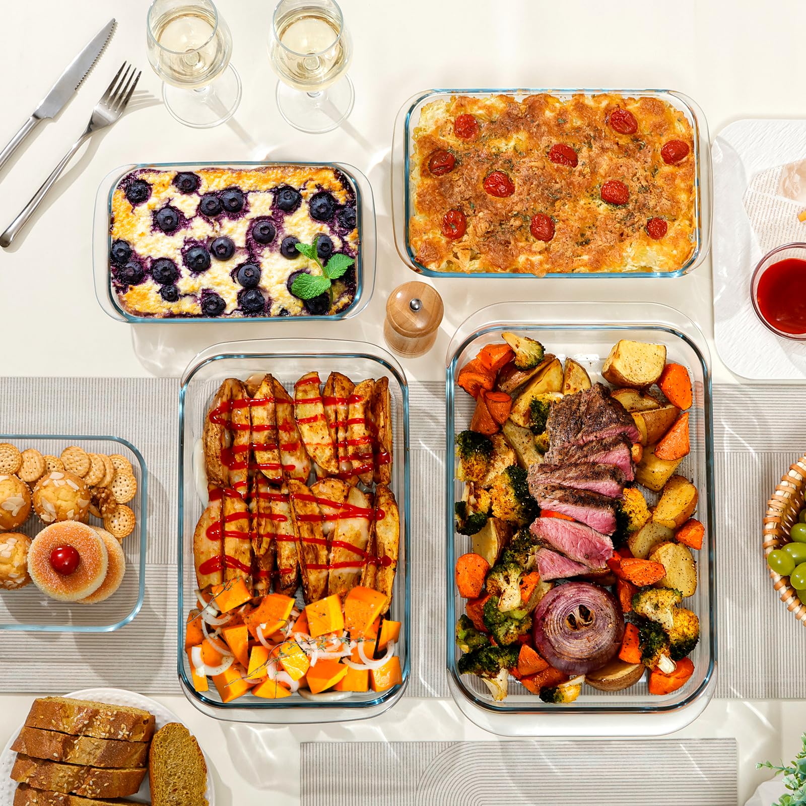 NutriUPS bakeware works in microwave, fridge, and freezer for versatile use.