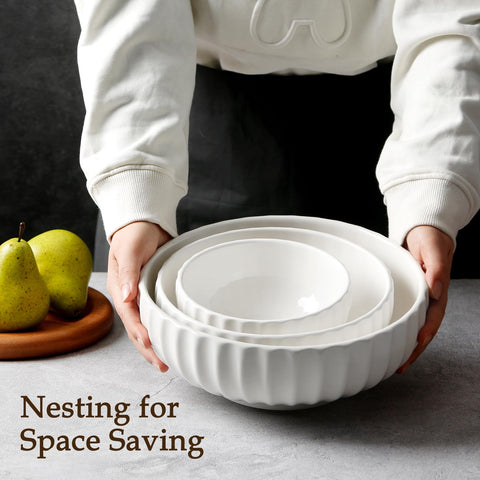 NutriUPS nesting bowls stacked to illustrate space saving design