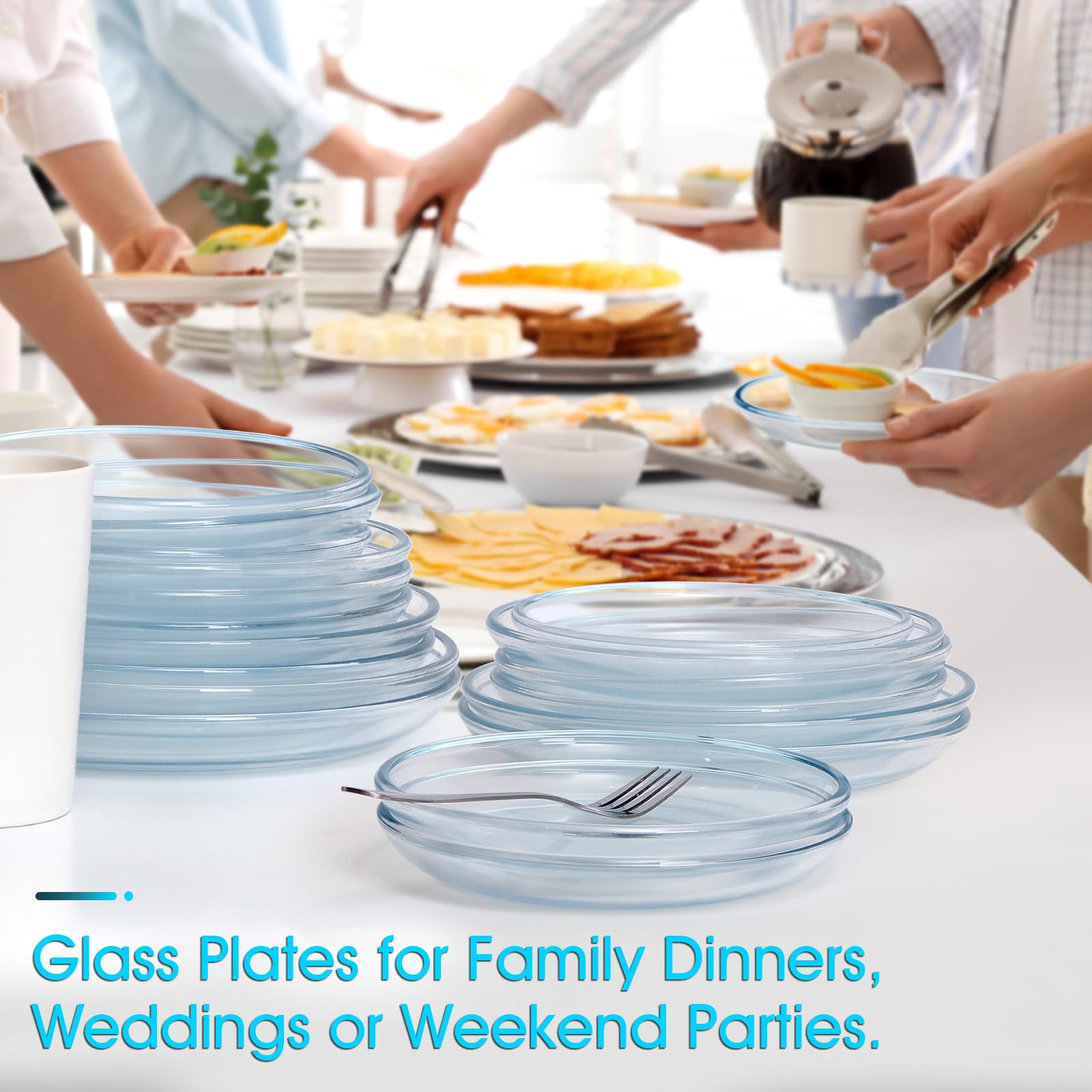 NUTRIUPS six-pack glass plates for everyday dining and entertaining.