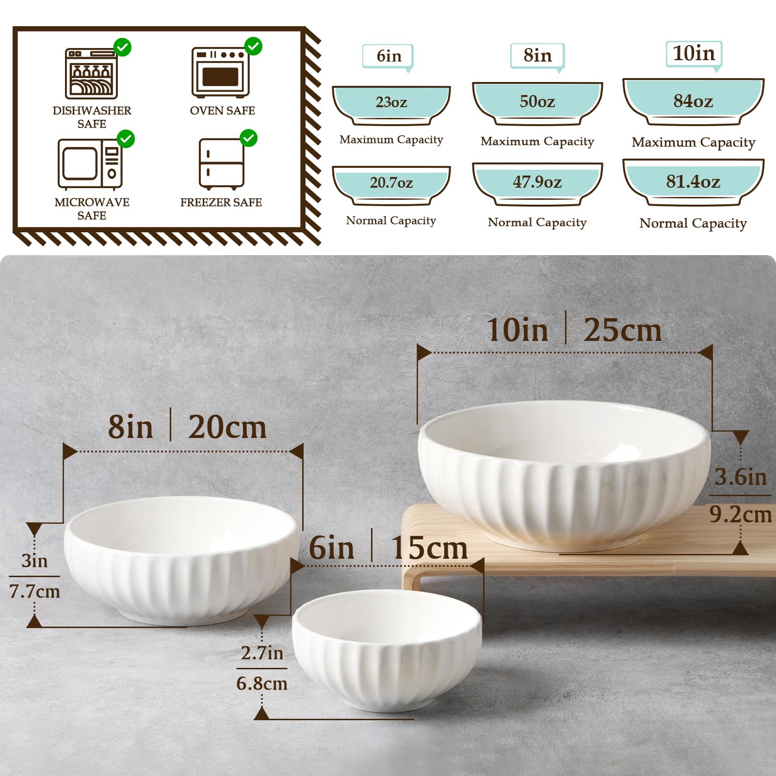 NutriUPS 50oz nesting bowl shown with the set for compact storage