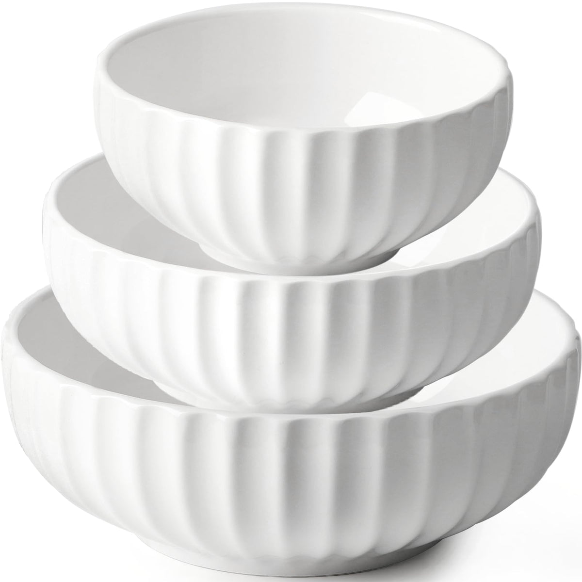 NutriUPS 84oz serving bowl in porcelain with ribbed exterior for everyday meals
