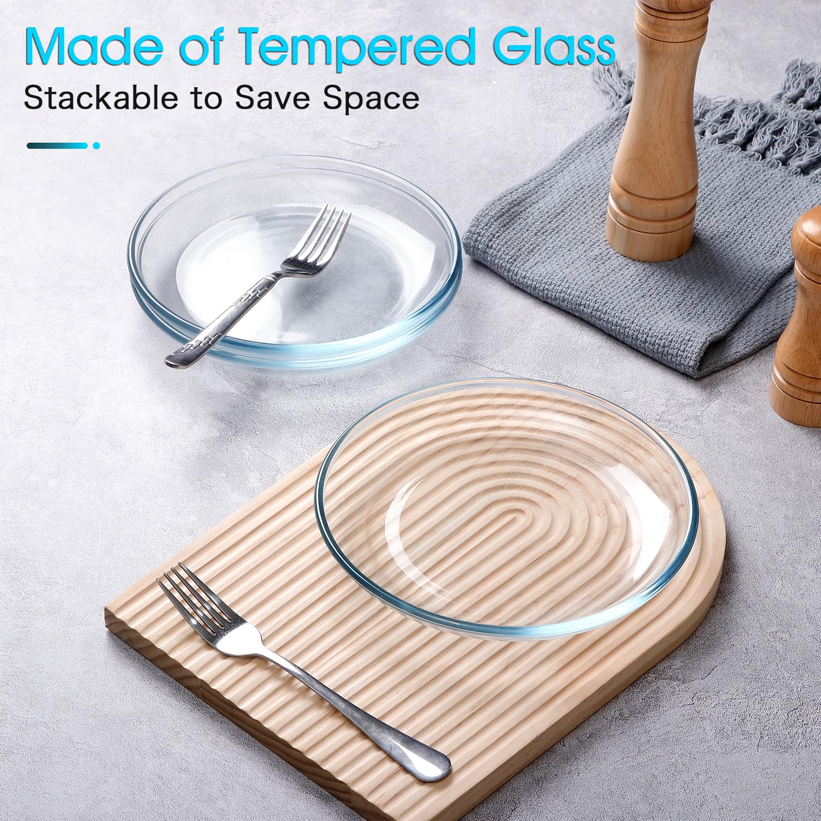 NUTRIUPS tempered glass plate handles hot foods safely for serving.