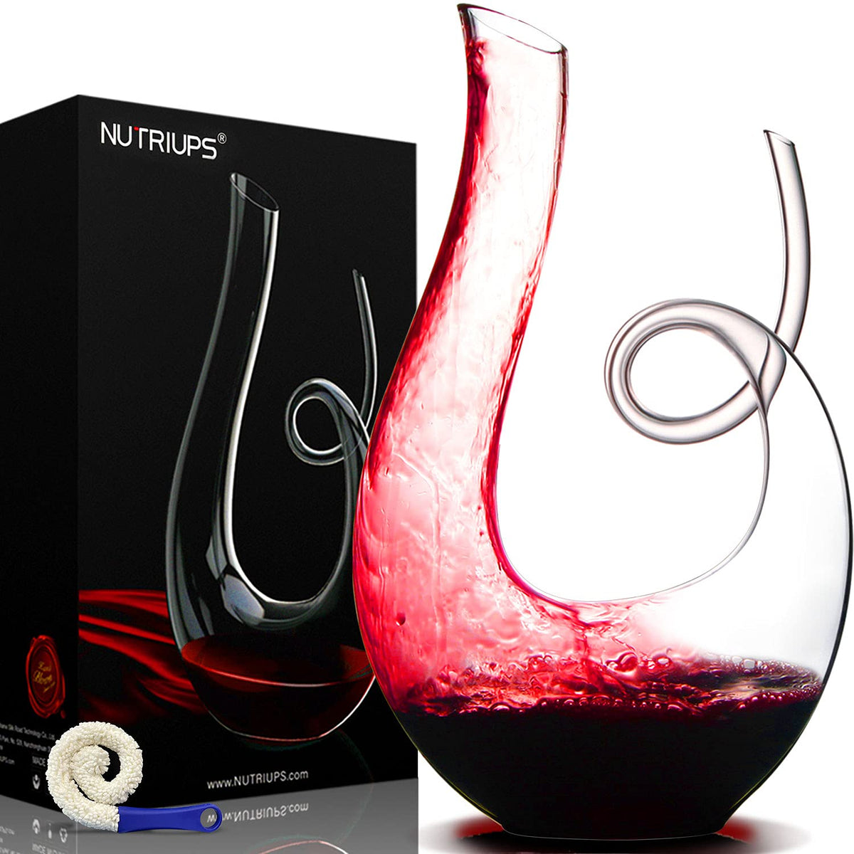NUTRIUPS Swan wine decanter 1.2L showcases color with lead-free clarity