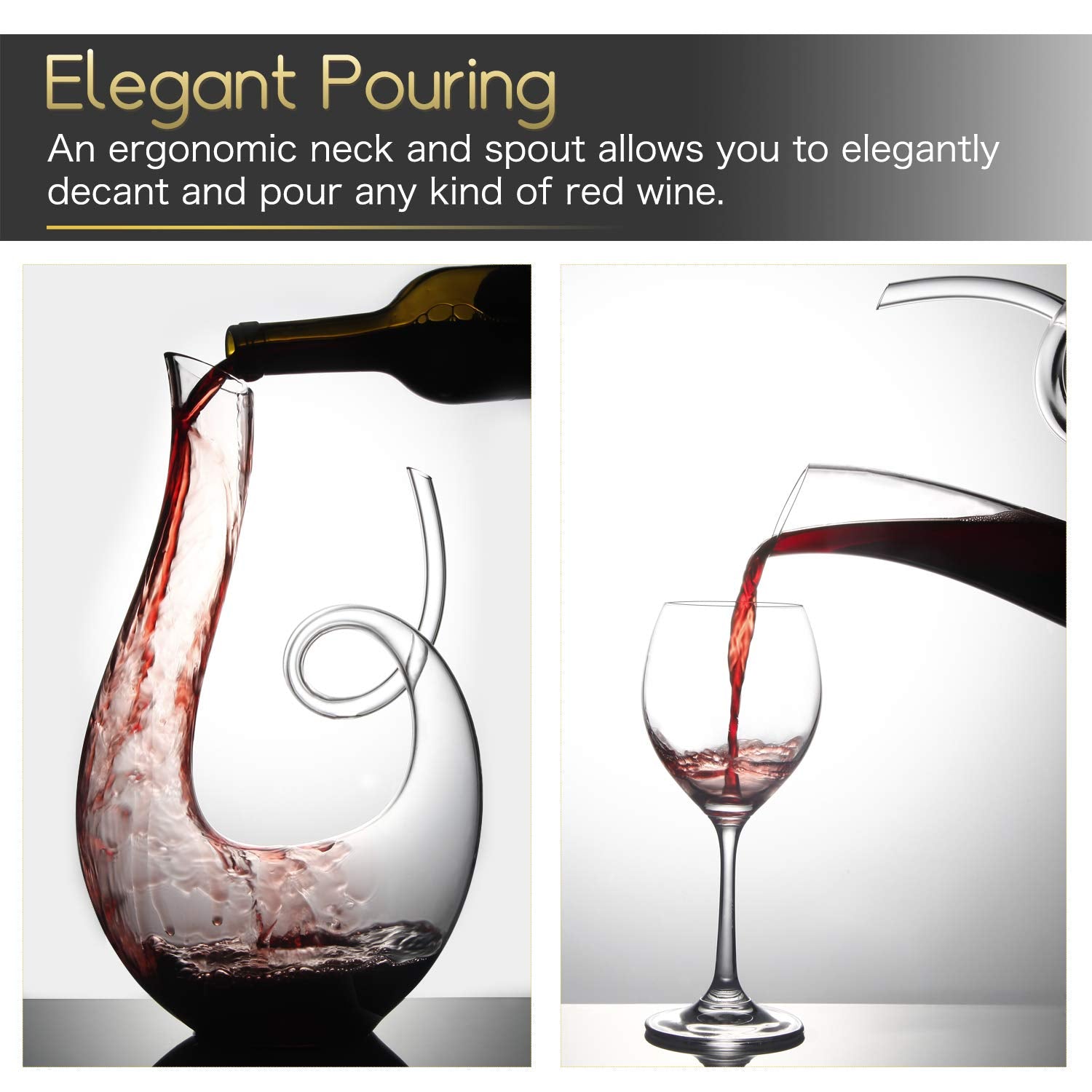 NUTRIUPS Swan decanter on table highlights elegant design for entertaining