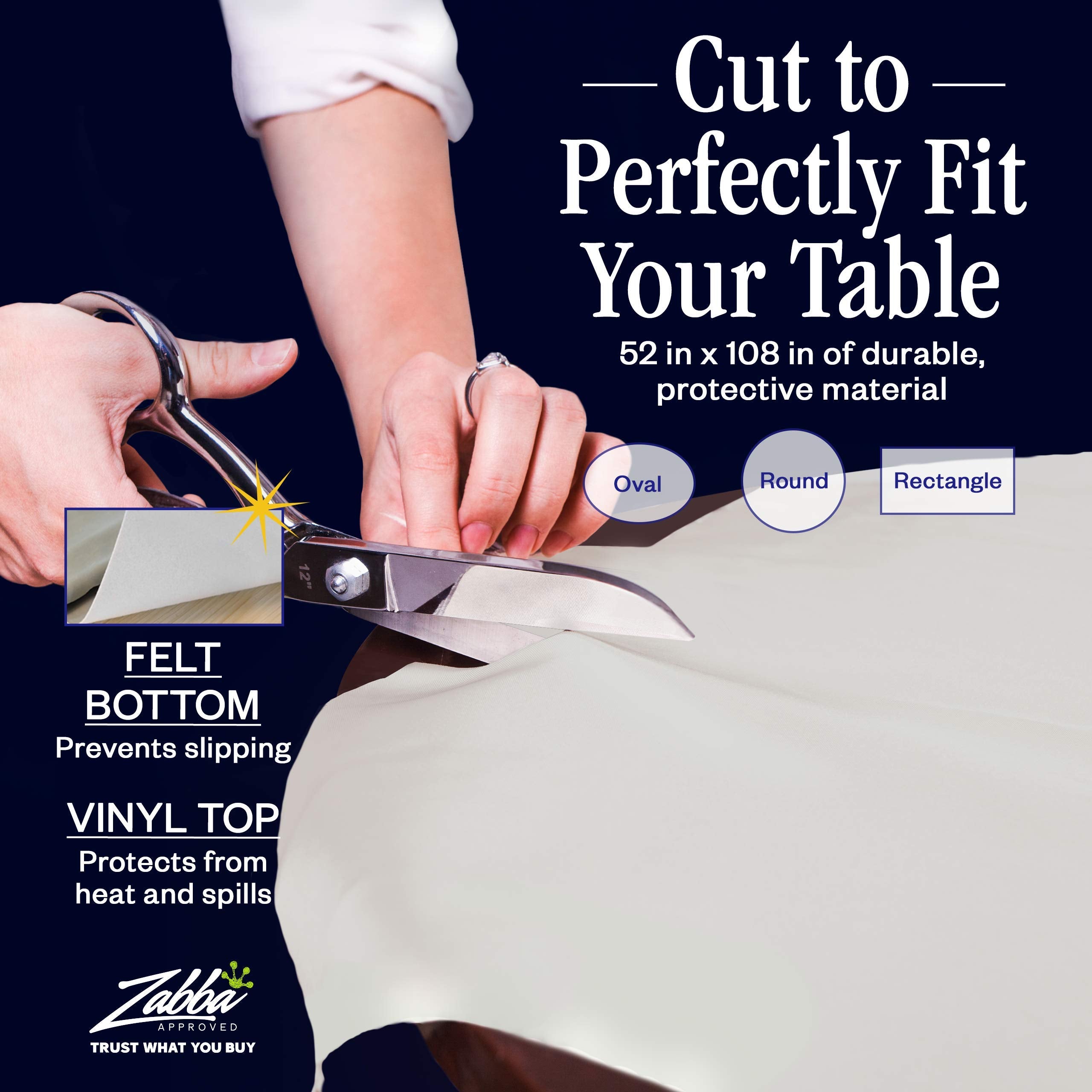 Nuvantee 52 by 108 inches deluxe vinyl table protector covers large tables.
