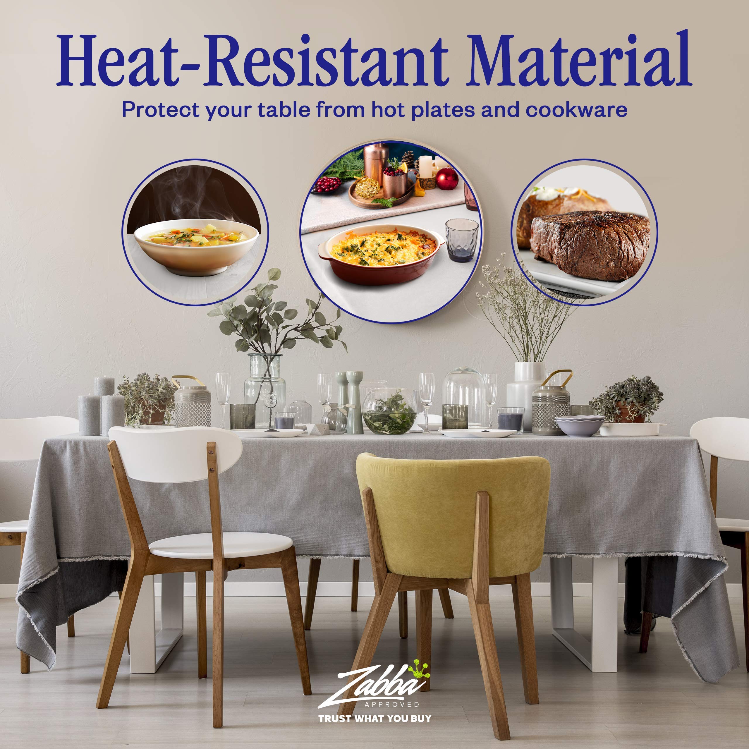 Nuvantee table pad with flannel backing prevents slipping.