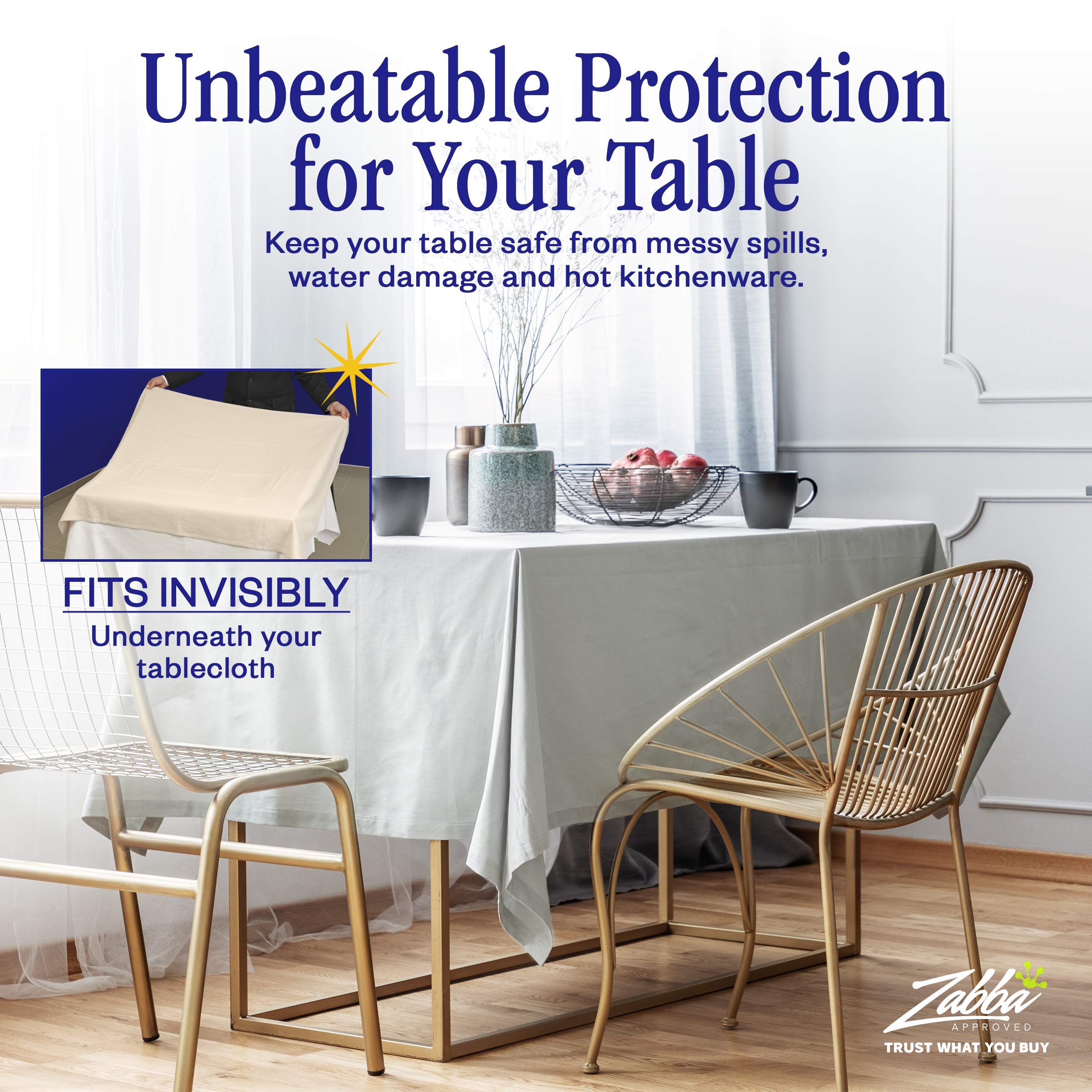Nuvantee table pad waterproof protector guards against spills.