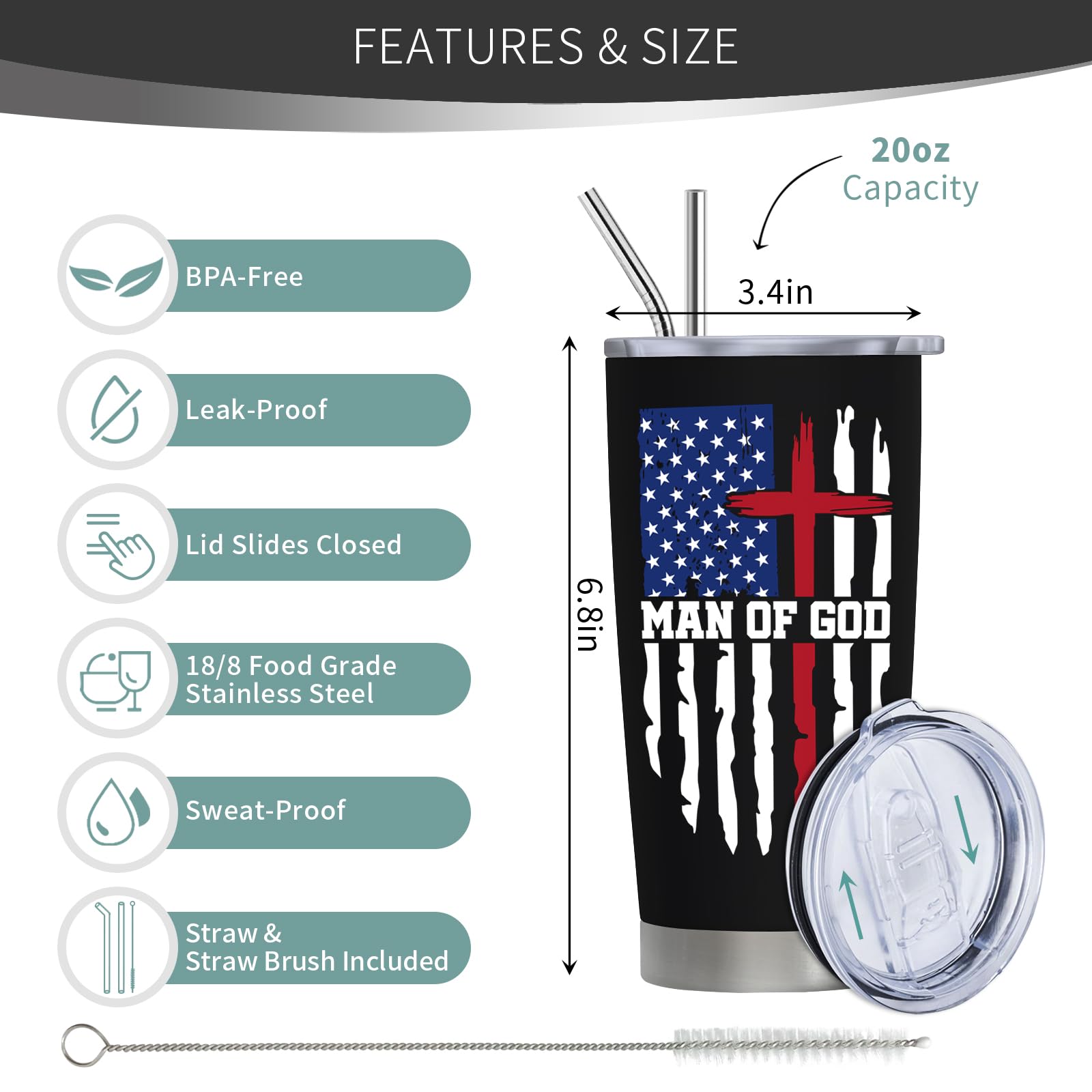 NVFCC Christian gifts for men coffee tumbler suits daily commutes and meaningful occasions.