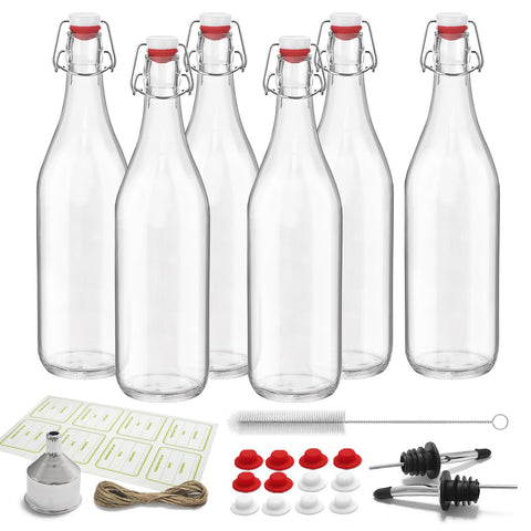 NVioAsport 6-pack swing-top bottles for fresh, carbonated beverages.