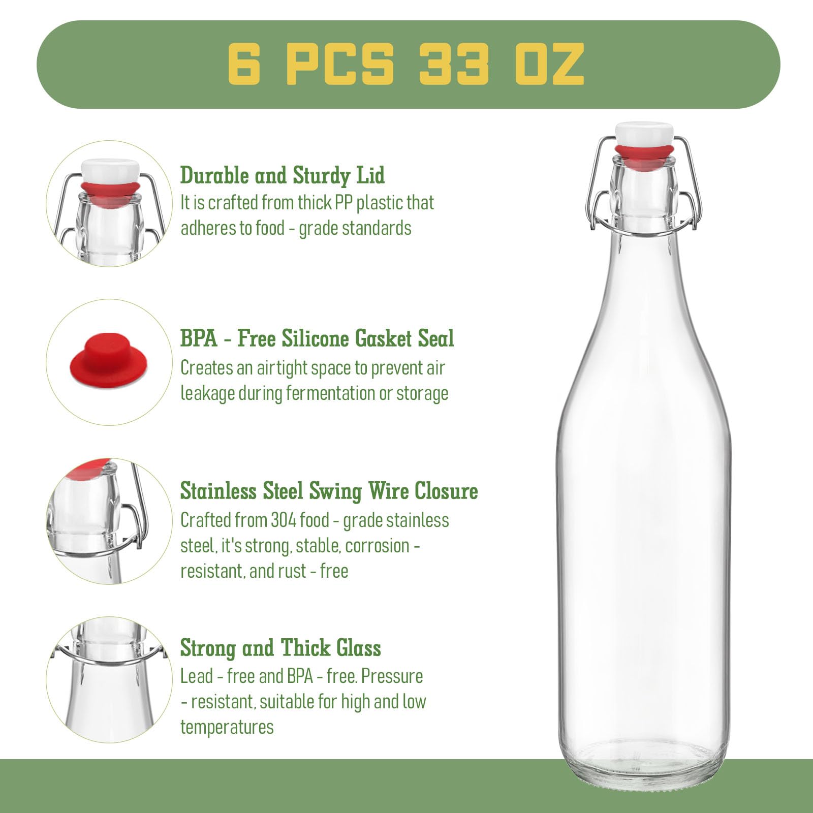 Two pourers included for precise serving with NVioAsport glass bottles.