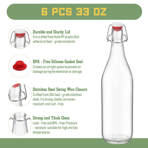 Two pourers included for precise serving with NVioAsport glass bottles.