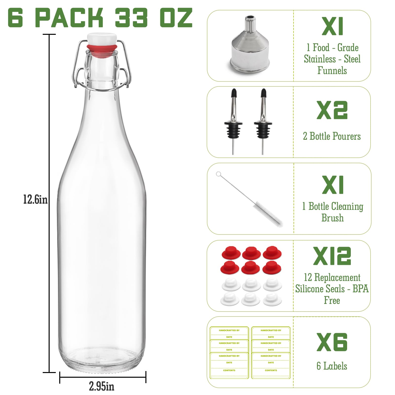 Stainless funnel included for easy, mess-free filling with NVioAsport bottles.