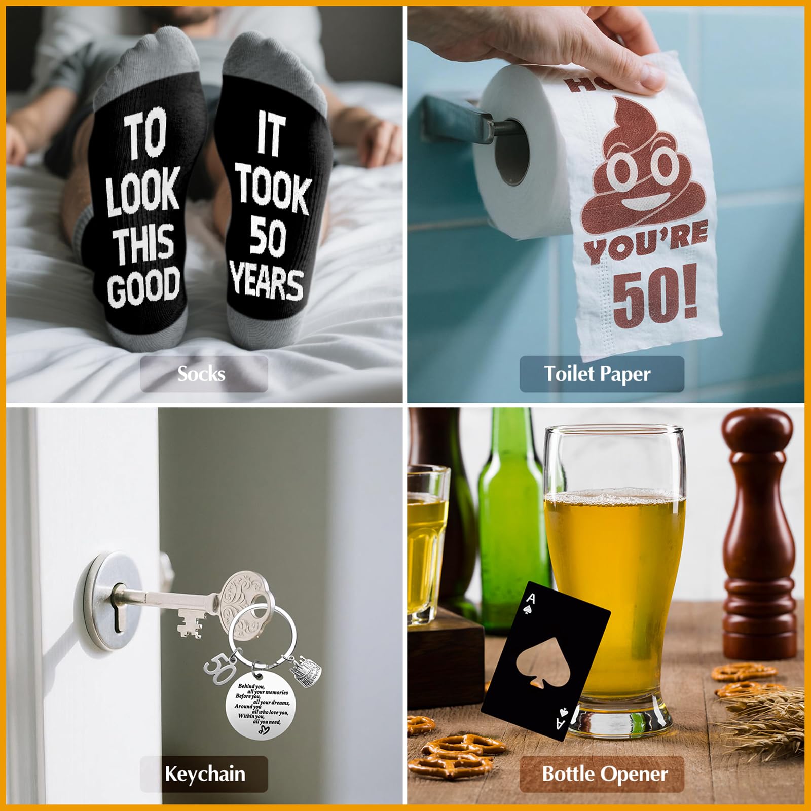 NVTROVI birthday socks echo the milestone with humorous flair.