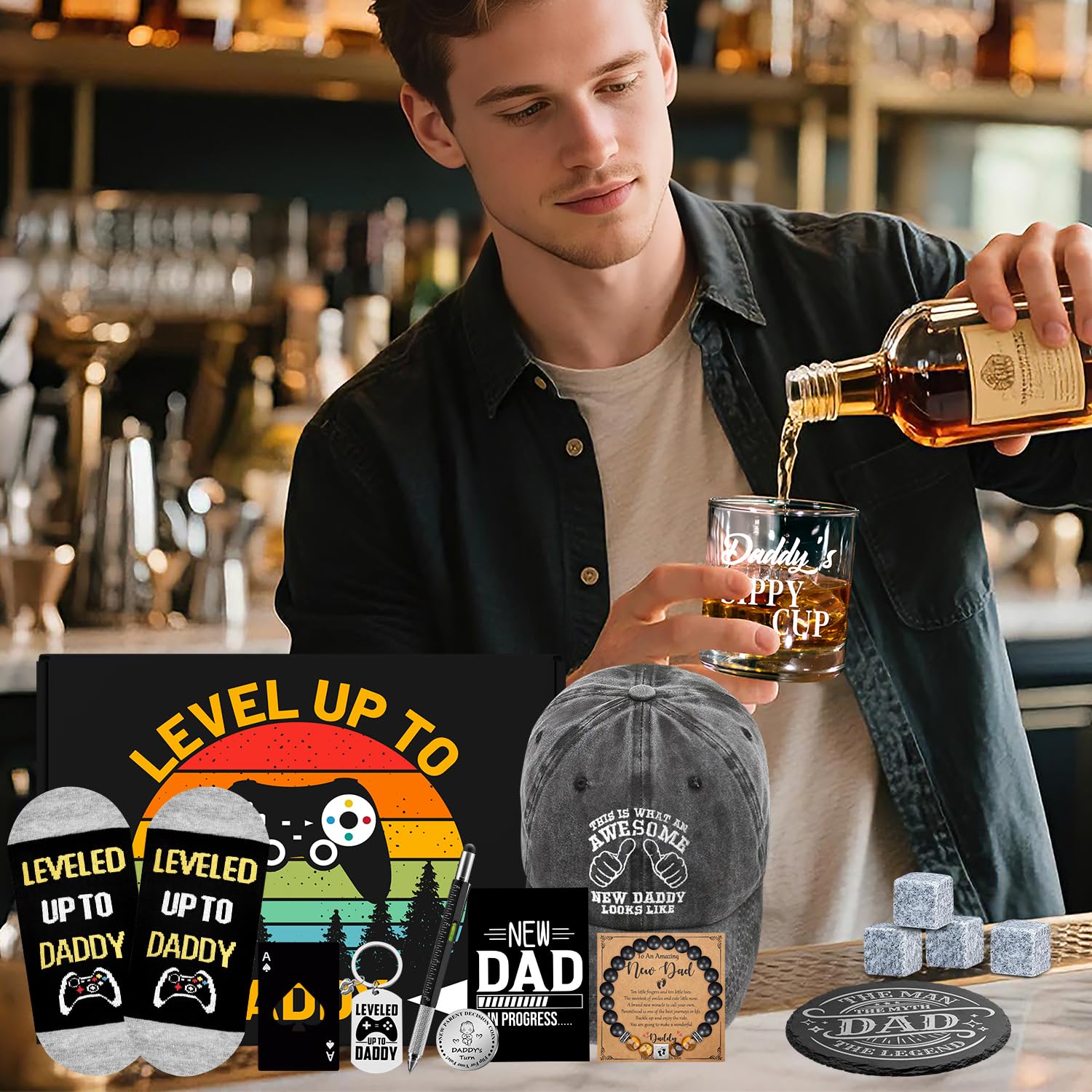 NVTROVI granite whiskey-stones keep drinks cold without dilution.