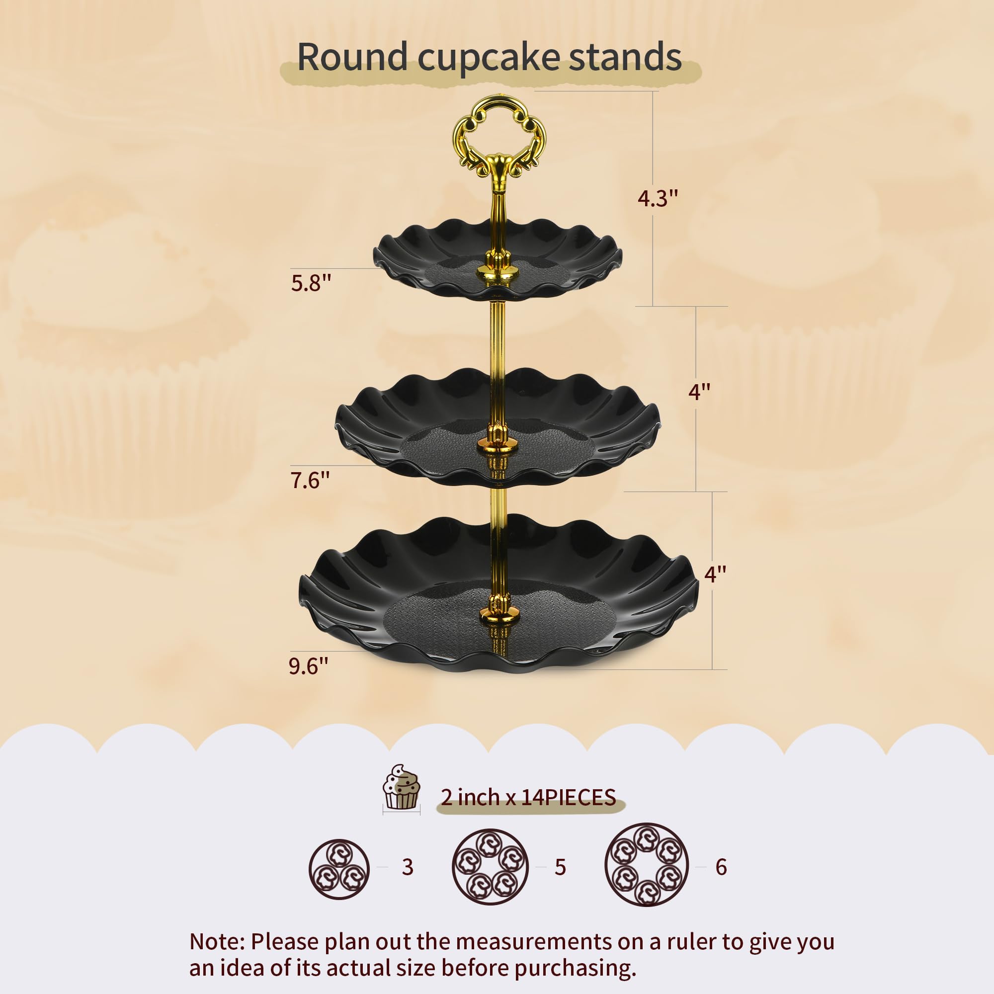 NWK Pack 10 three-tier cupcake stands ideal for multi-tier treats