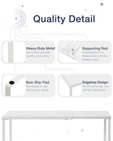 Nxconsu expandable shelf extended to 24-6 inches for larger storage