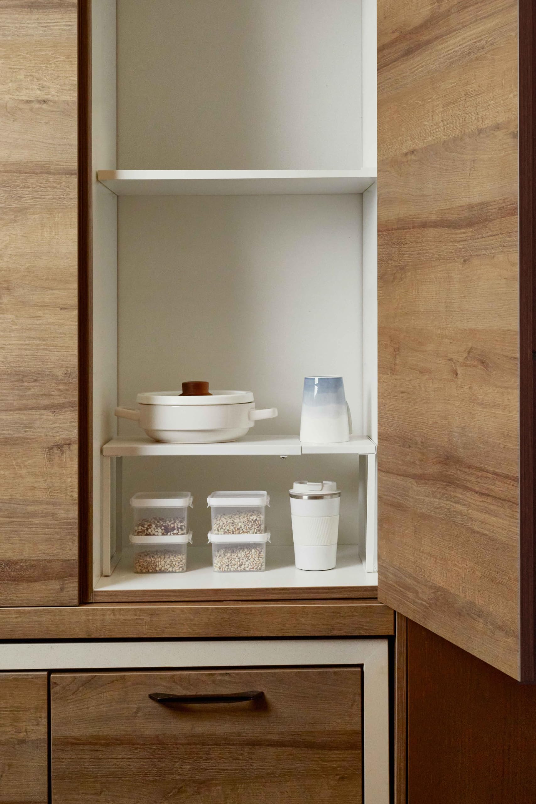 Nxconsu kitchen pantry organization in a bright cabinet