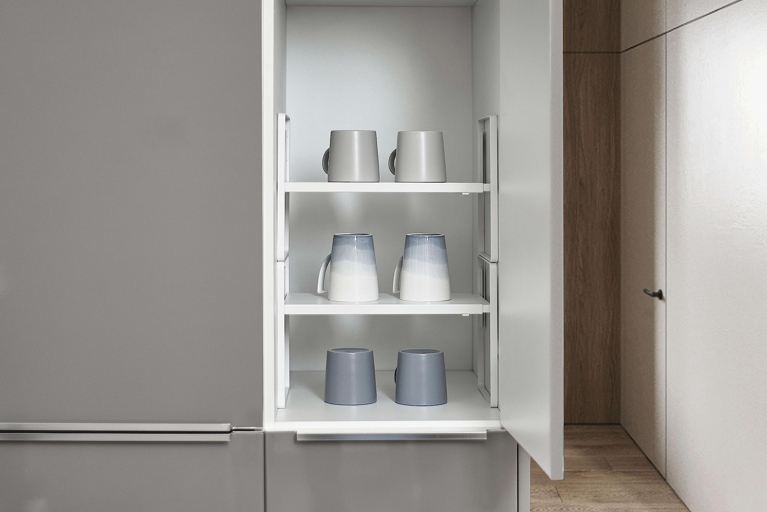 Nxconsu sleek white finish adds tidy style to storage areas