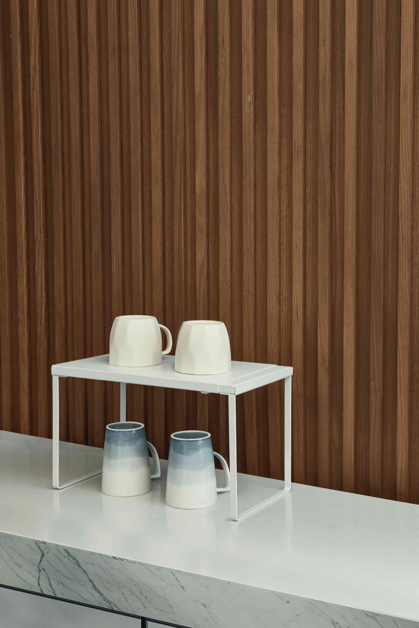 Nxconsu stackable two-shelf setup creates two-tier storage
